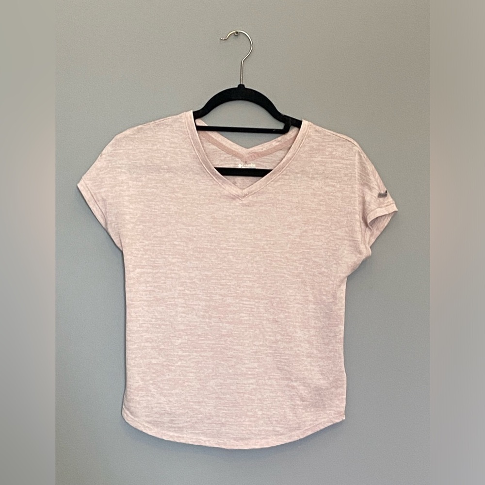 Columbia Light Pink Athletic Wear T-shirt